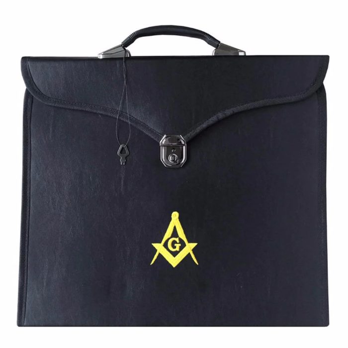 MASTER MASON BLUE LODGE APRON CASE - BLACK LEATHER MM, WM, PROVINCIAL (4)