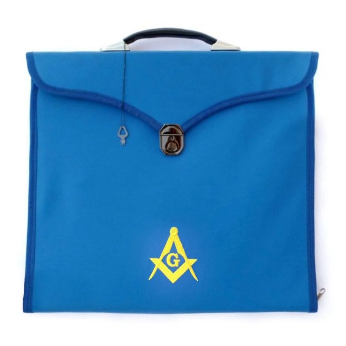 MASTER MASON BLUE LODGE APRON CASE - BLUE LEATHER MM, WM, PROVINCIAL (5)