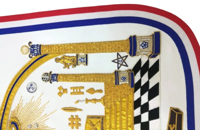 MASTER MASON BLUE LODGE APRON - HAND EMBROIDERED GEORGE WASHINGTON MASONIC APRON (5)