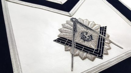 MASTER MASON BLUE LODGE APRON - NAVY BLUE HAND EMBROIDERY (2)