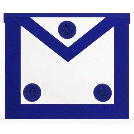 MASTER MASON BLUE LODGE APRON - ROYAL BLUE WITH THREE ROSETTES (2)