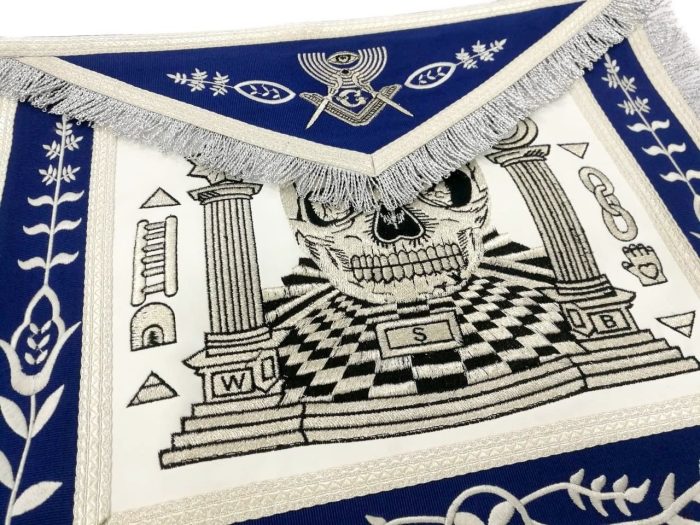 MASTER MASON BLUE LODGE APRON - SKULL PILLARS MASTERS CARPET (3)