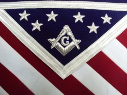 MASTER MASON BLUE LODGE APRON - WHITE, RED & BLUE USA FLAG (1)