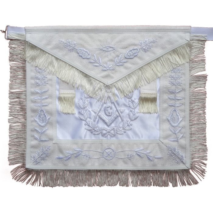 MASTER MASON BLUE LODGE APRON - WHITE SATIN