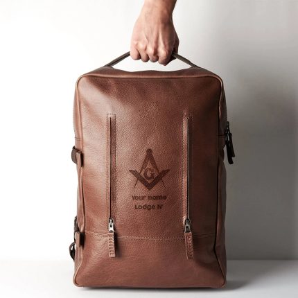 MASTER MASON BLUE LODGE BACKPACK - BROWN HANDMADE LEATHER (3)