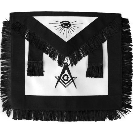 MASTER MASON BLUE LODGE FUNERAL APRON - SQUARE & COMPASS G HAND EMBROIDERY (2)