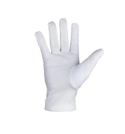 MASTER MASON BLUE LODGE GLOVE - WHITE COTTON WITH GOLD SQUARE & COMPASS G (1)