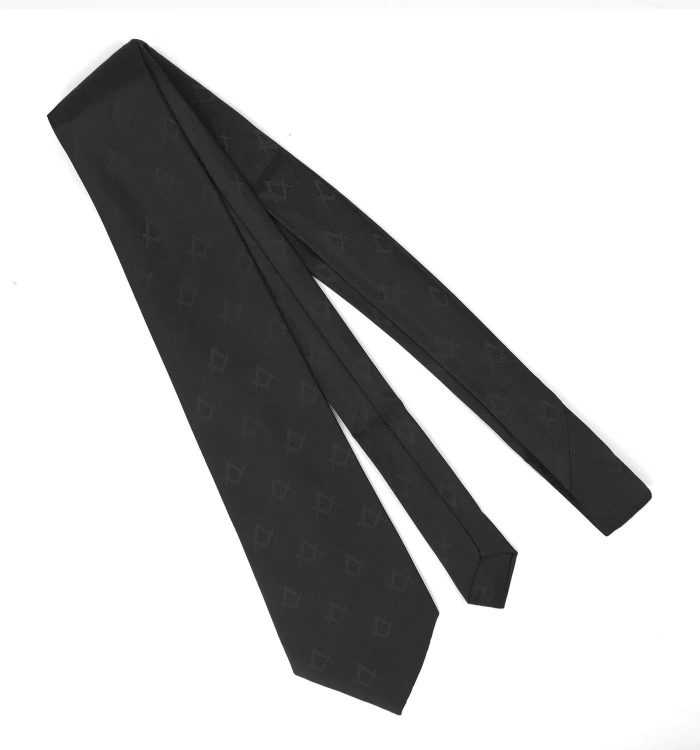 MASTER MASON BLUE LODGE NECKTIE - BLACK SQUARE COMPASS (2)