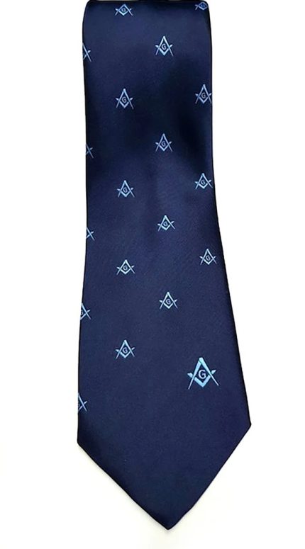 MASTER MASON BLUE LODGE NECKTIE - BLUE WITH SQUARE & COMPASS G (2)