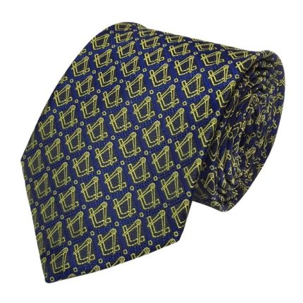 MASTER MASON BLUE LODGE NECKTIE - GOLD SQUARE & COMPASS (3)