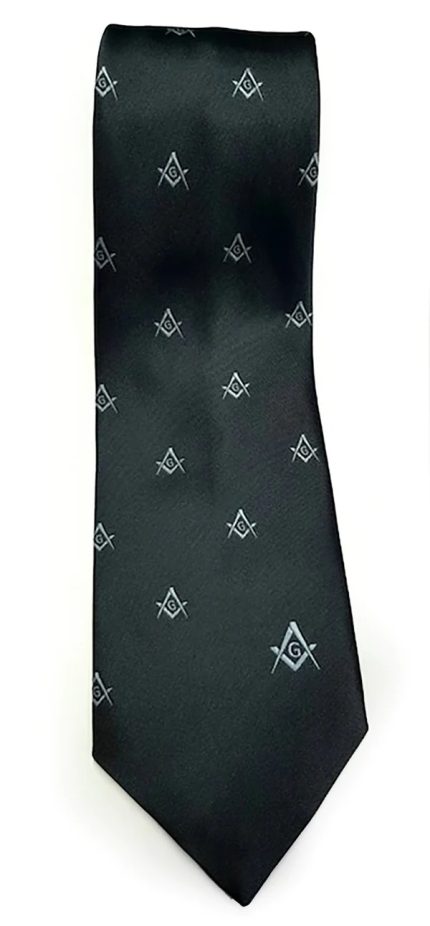 MASTER MASON BLUE LODGE NECKTIE - GREEN WITH SQUARE & COMPASS G (2)