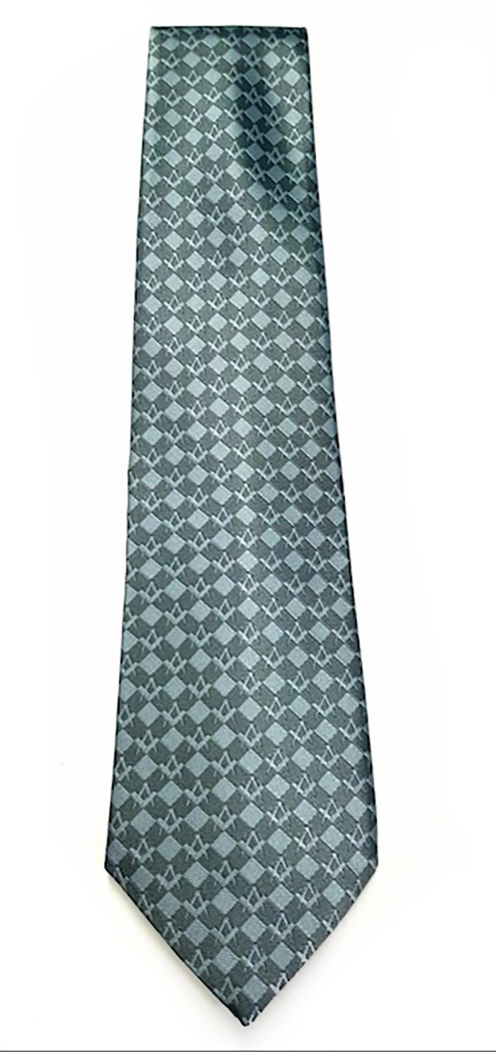 MASTER MASON BLUE LODGE NECKTIE - GREY SQUARED (2)