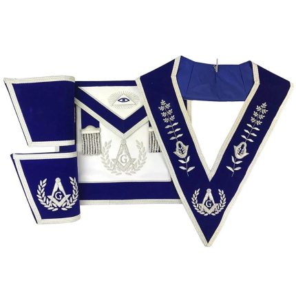 MASTER MASON BLUE LODGE REGALIA SET - HAND EMBROIDERY (8)