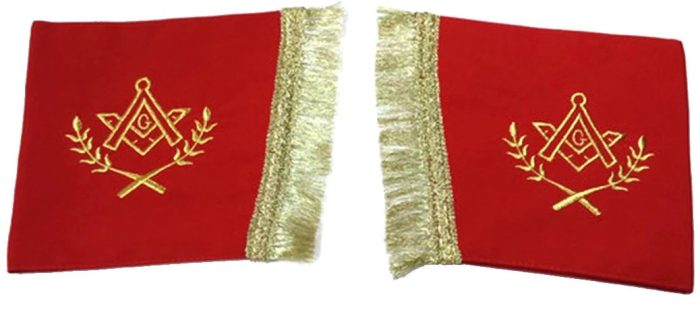 MASTER MASON BLUE LODGE REGALIA SET - RED & WHITE WITH FRINGE (2)