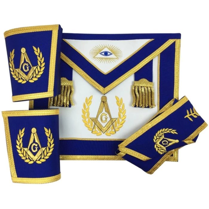 MASTER MASON BLUE LODGE REGALIA SET - ROYAL BLUE & GOLD (5)