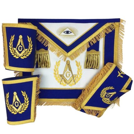 MASTER MASON BLUE LODGE REGALIA SET - ROYAL BLUE & GOLD MACHINE EMBROIDERY (5)