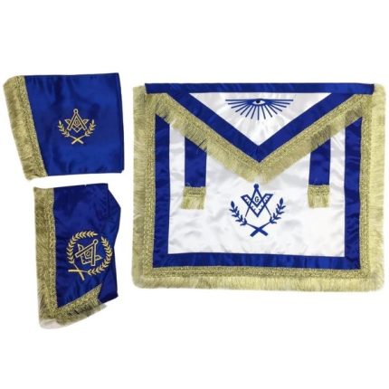 MASTER MASON BLUE LODGE REGALIA SET - ROYAL BLUE & GOLD SATIN (3)