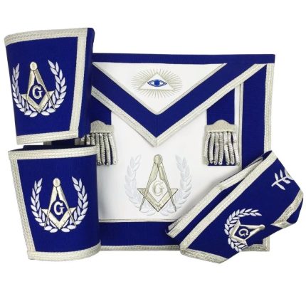 MASTER MASON BLUE LODGE REGALIA SET - ROYAL BLUE & SILVER (7)