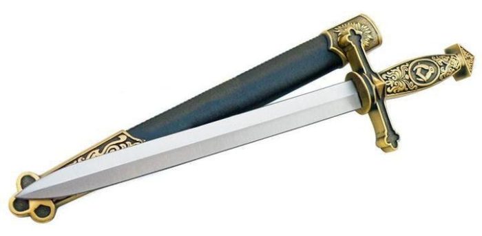 MASTER MASON BLUE LODGE SWORD - SQUARE COMPASS PYRAMID KNIFE W SCABBARD 24 (3)