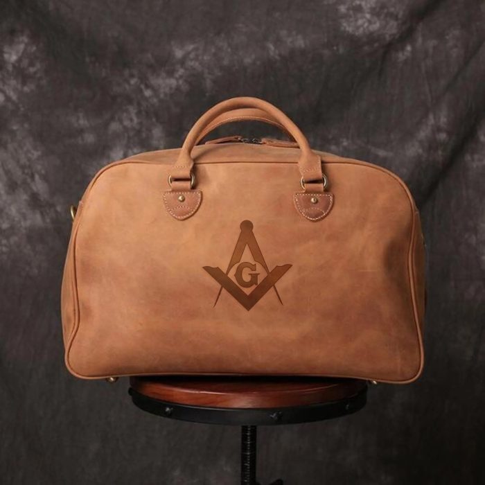 MASTER MASON BLUE LODGE TRAVEL BAG - DARK BROWN & CAMEL (3)