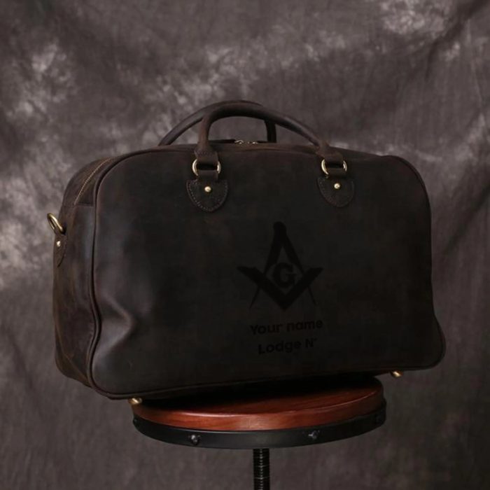 MASTER MASON BLUE LODGE TRAVEL BAG - DARK BROWN & CAMEL (4)