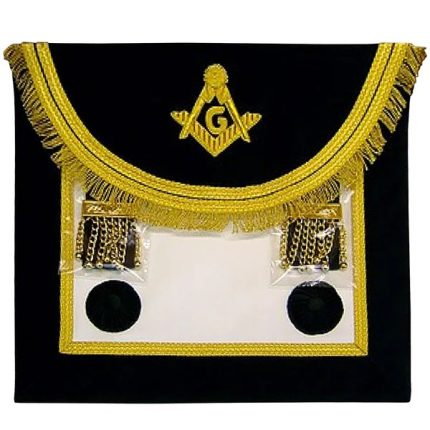 MASTER MASON CRAFT ENGLISH REGULATION APRON - BLACK GOLD