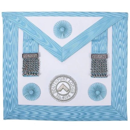 MASTER MASON CRAFT ENGLISH REGULATION APRON - TURQUOISE MOIRE (2)