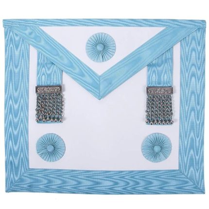 MASTER MASON CRAFT ENGLISH REGULATION APRON - WHITE & TURQUOISE (2)