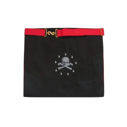 MASTER MASON SCOTTISH RITE APRON - RED MOIRE MB FLAMING STAR (1)