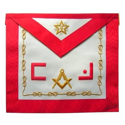 MASTER MASON SCOTTISH RITE APRON - RED WITH SQUARE & COMPASS (2)