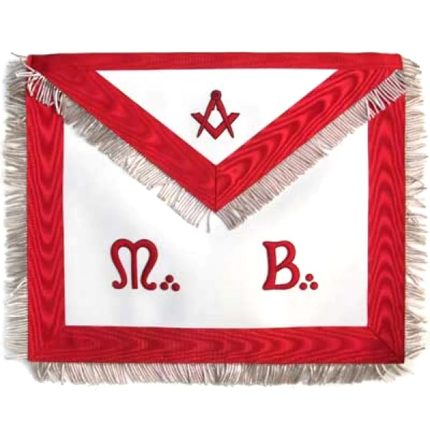 MASTER MASON SCOTTISH RITE APRON - WHITE & RED MOIRE (2)