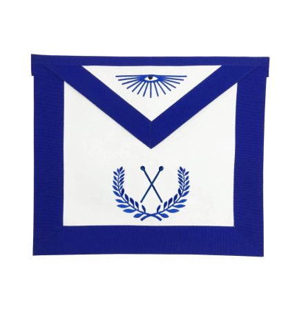 MASTER OF CEREMONIES BLUE LODGE OFFICER APRON - ROYAL BLUE WITH WREATH (4)