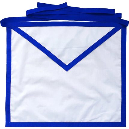 MEMBER BLUE LODGE APRON - WHITE DUCK COTTON BLUE RIBBON