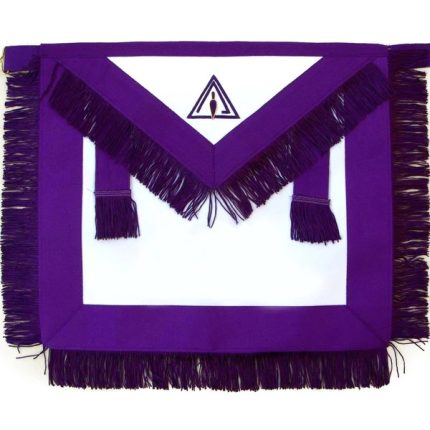 MEMBER COUNCIL APRON - WHITE & PURPLE WITH FRINGE TASSELS