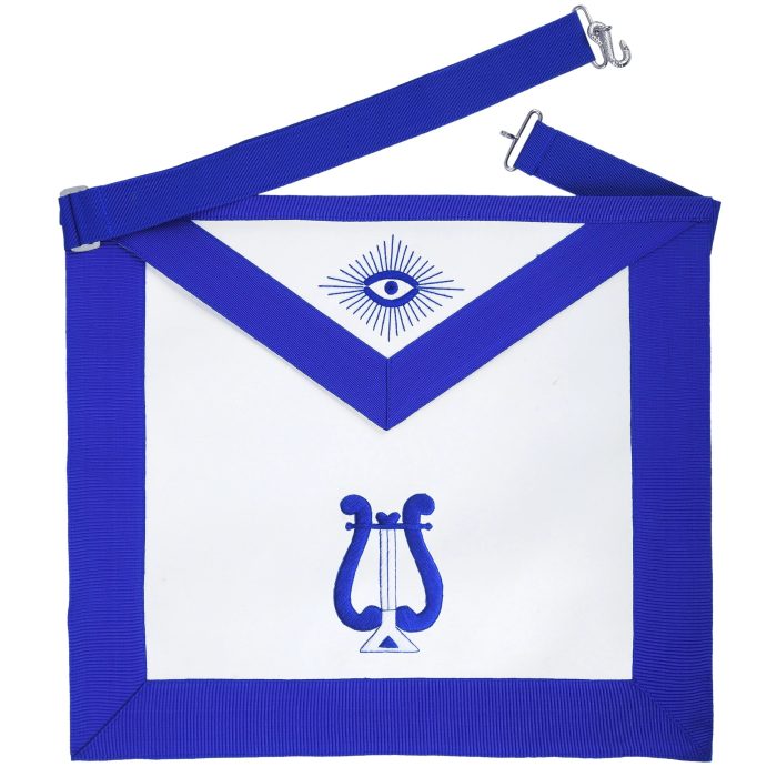 MUSICIAN BLUE LODGE OFFICER APRON - MACHINE EMBROIDERY (5)