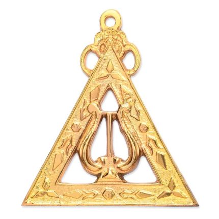 MUSICIAN ROYAL ARCH CHAPTER OFFICER COLLAR JEWEL - GOLD METAL