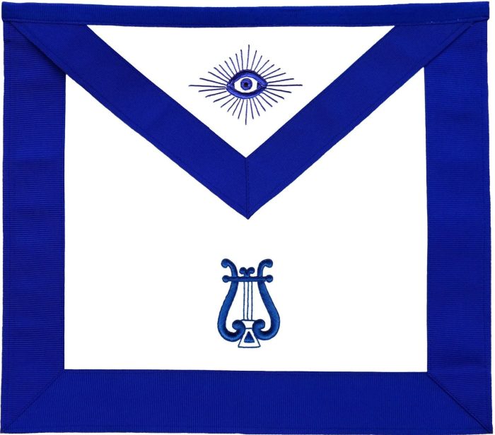 OFFICERS BLUE LODGE OFFICER APRON SET - BLUE RIBBON MACHINE EMBROIDERY (SET OF 19) (10)