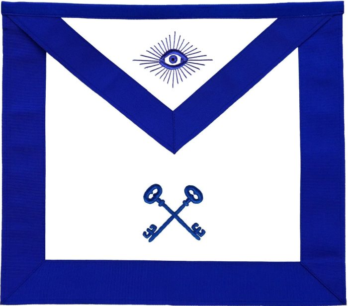 OFFICERS BLUE LODGE OFFICER APRON SET - BLUE RIBBON MACHINE EMBROIDERY (SET OF 19) (11)