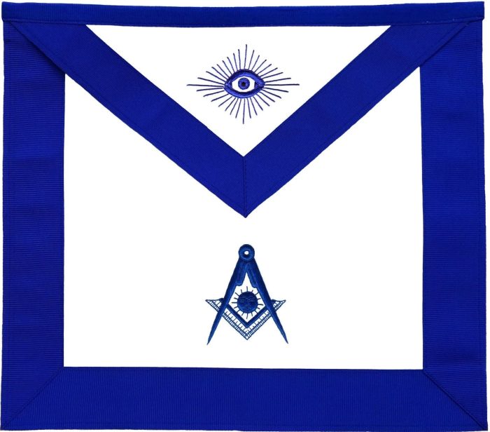 OFFICERS BLUE LODGE OFFICER APRON SET - BLUE RIBBON MACHINE EMBROIDERY (SET OF 19) (15)