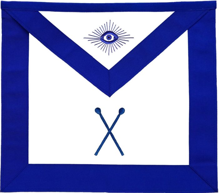 OFFICERS BLUE LODGE OFFICER APRON SET - BLUE RIBBON MACHINE EMBROIDERY (SET OF 19) (17)