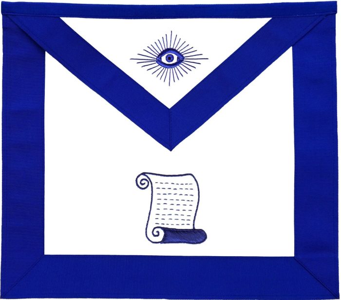 OFFICERS BLUE LODGE OFFICER APRON SET - BLUE RIBBON MACHINE EMBROIDERY (SET OF 19) (19)