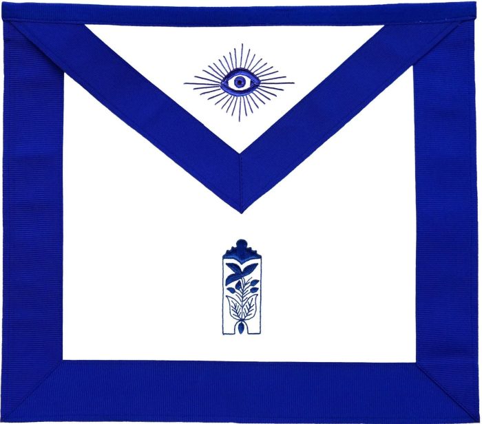 OFFICERS BLUE LODGE OFFICER APRON SET - BLUE RIBBON MACHINE EMBROIDERY (SET OF 19) (20)