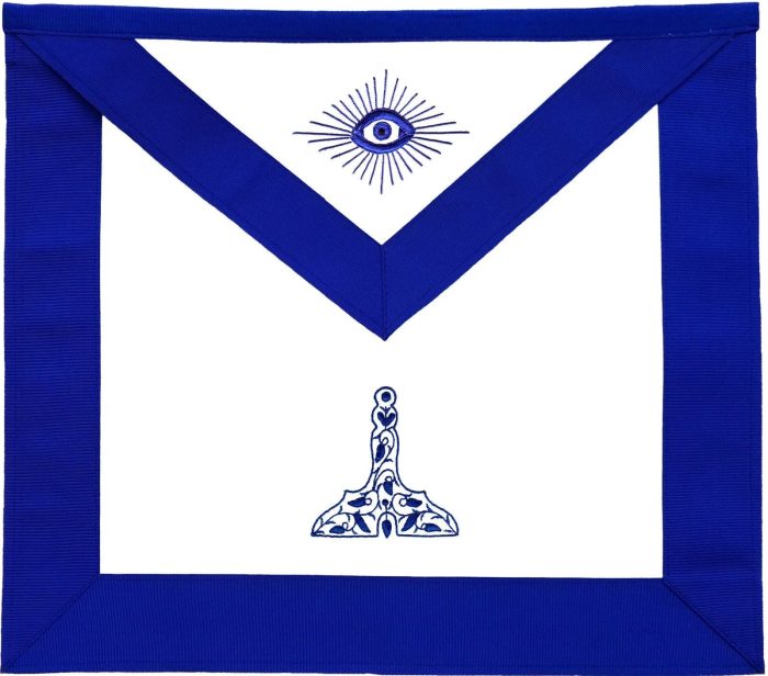 OFFICERS BLUE LODGE OFFICER APRON SET - BLUE RIBBON MACHINE EMBROIDERY (SET OF 19) (21)