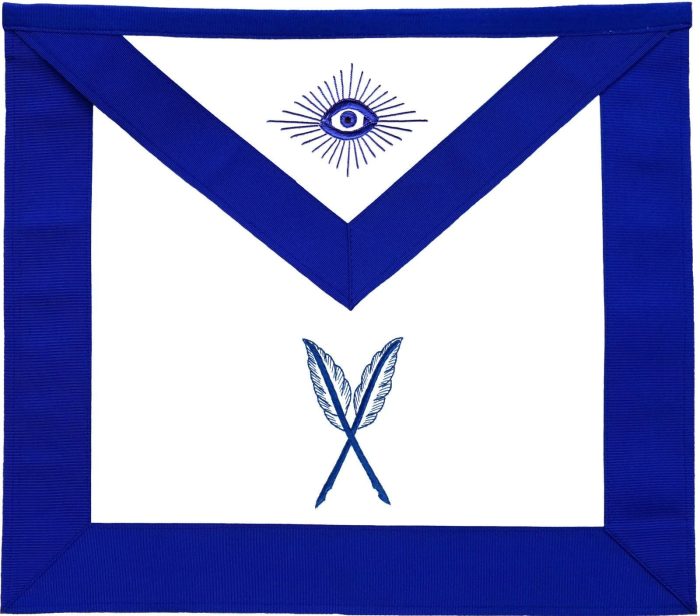 OFFICERS BLUE LODGE OFFICER APRON SET - BLUE RIBBON MACHINE EMBROIDERY (SET OF 19) (9)