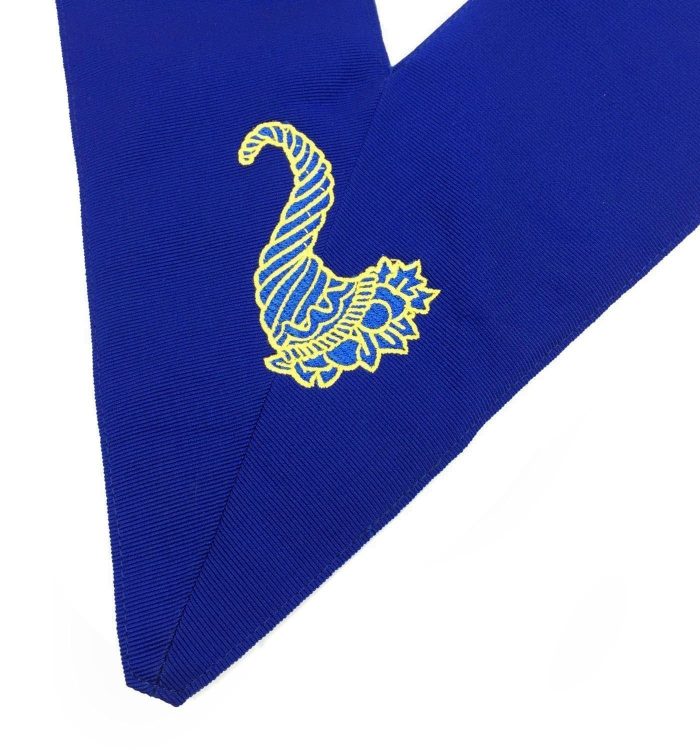 OFFICERS BLUE LODGE OFFICER COLLAR SET - ROYAL BLUE MACHINE EMBROIDERY (4)