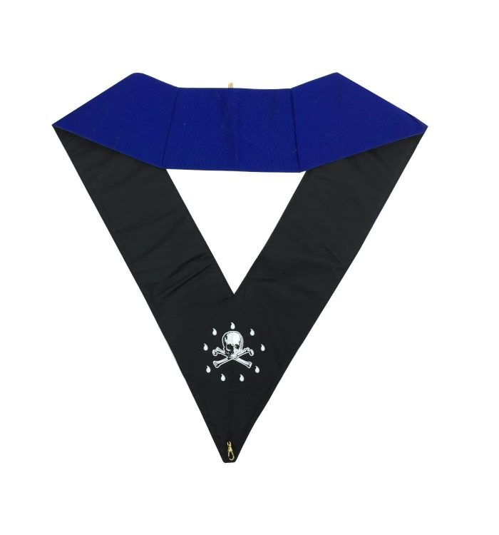 OFFICERS BLUE LODGE OFFICER COLLAR SET - ROYAL BLUE MACHINE EMBROIDERY (5)