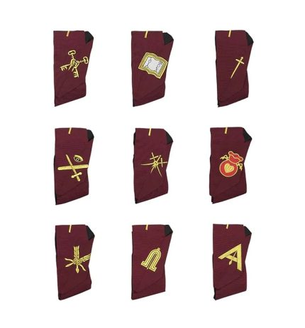 OFFICERS SCOTTISH RITE OFFICER APRON SET - LEATHER MADE EMBROIDERY (7)