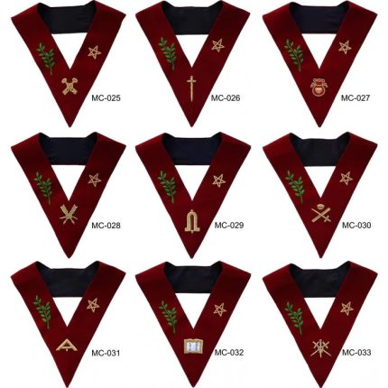 OFFICERS SCOTTISH RITE OFFICER COLLAR SET - MAROON VELVET (1)