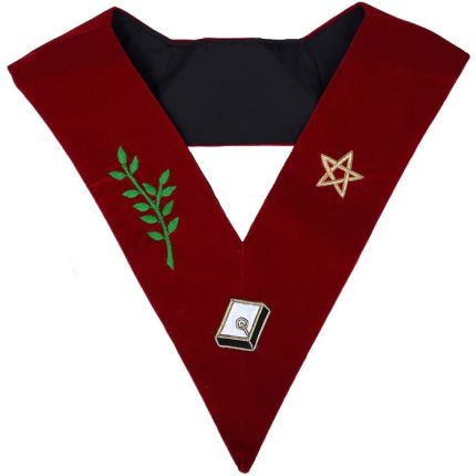 OFFICERS SCOTTISH RITE OFFICER COLLAR SET - MAROON VELVET (2)