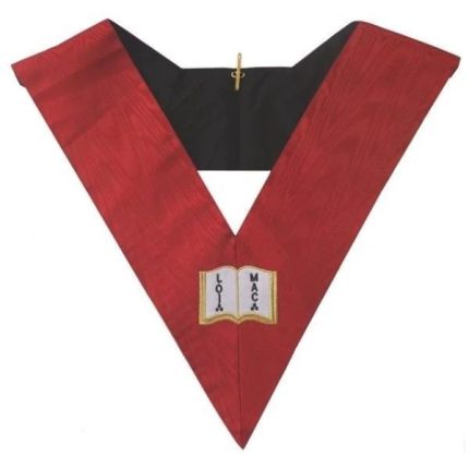 ORATOR 18TH DEGREE SCOTTISH RITE COLLAR - RED MOIRE (2)